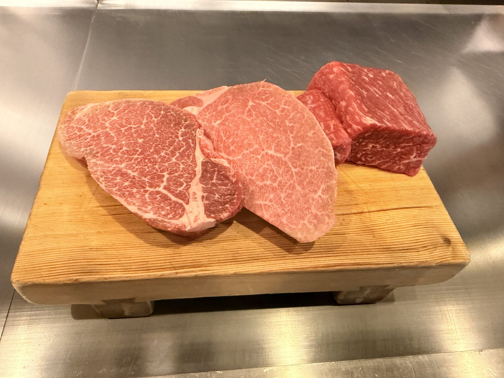 Verschiedene Sorten vom Kobe-Beef